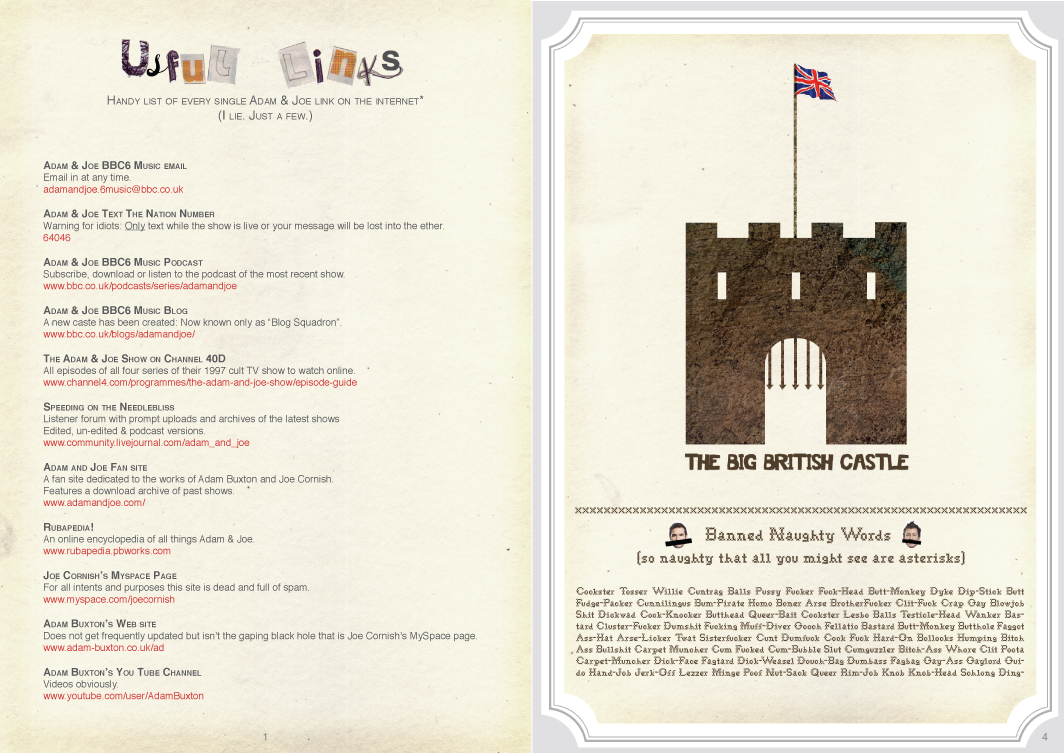 Adam & Joe Idiothole's Guide - Useful Links (2009)