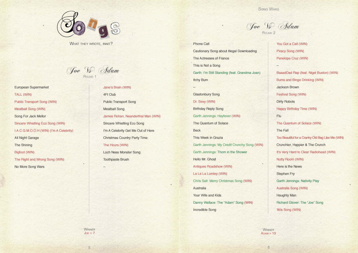 Adam & Joe Idiothole's Guide - Song Wars 2 (2009)