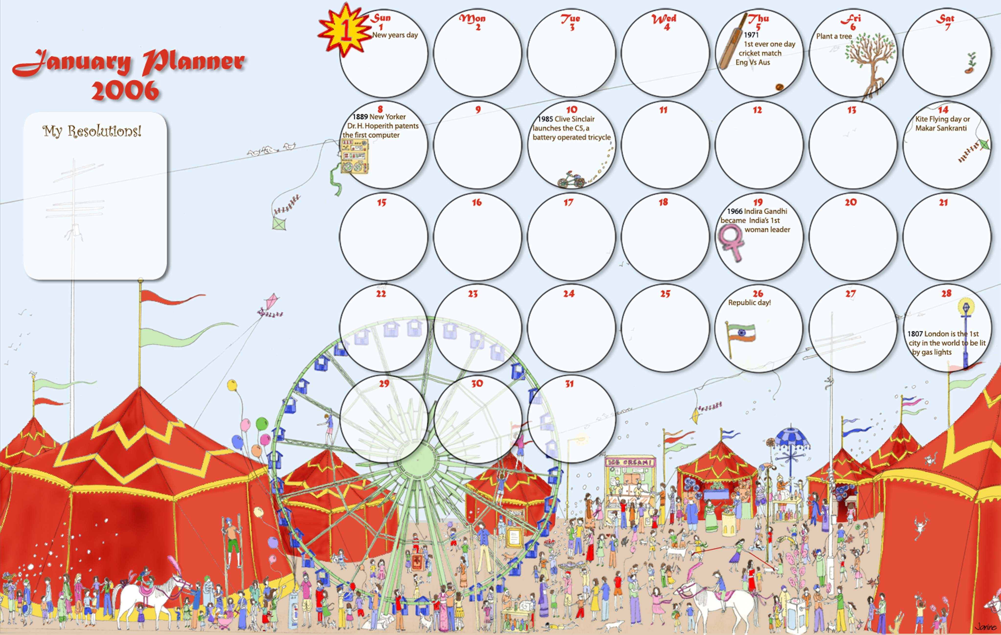 YA! January Calendar - Festivals