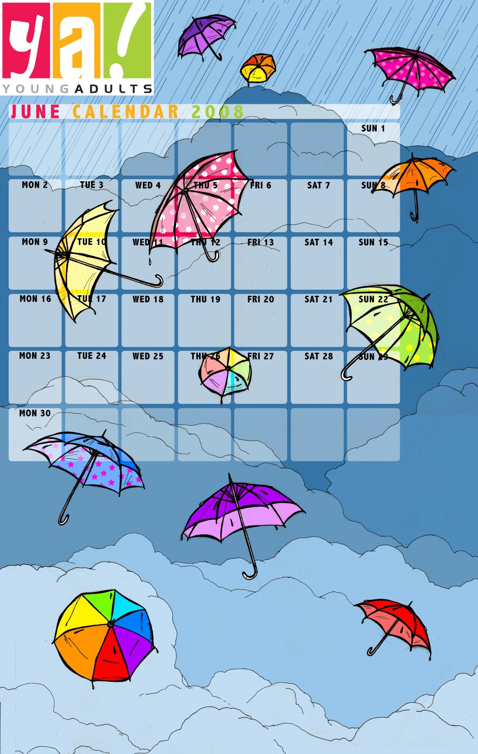 YA! July Calendar - Monsoon is coming