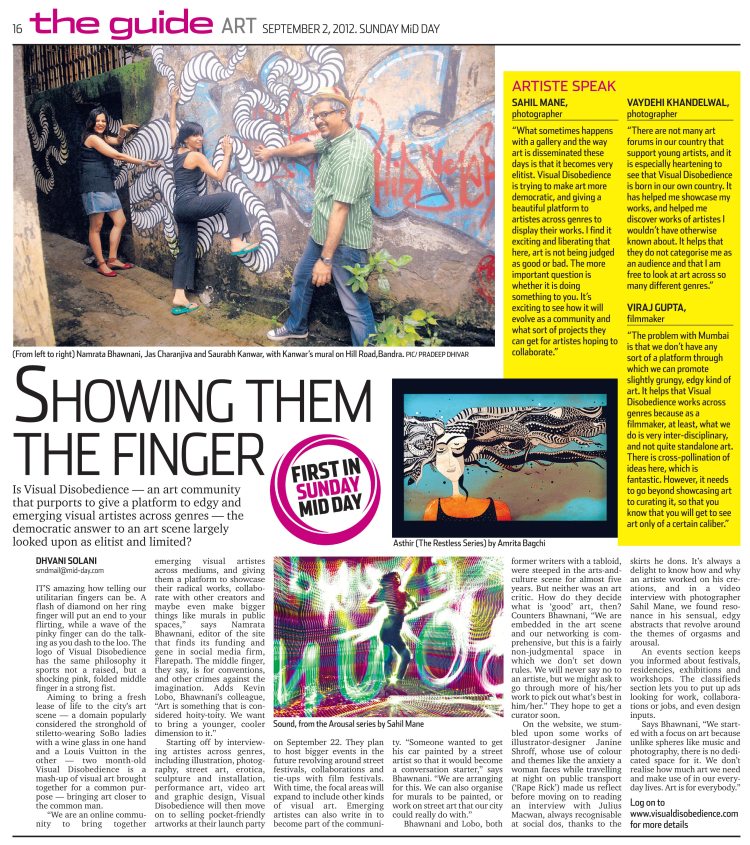 Sunday Midday Piece on Visual Disobedience Sunday Midday Piece on Visual Disobedience