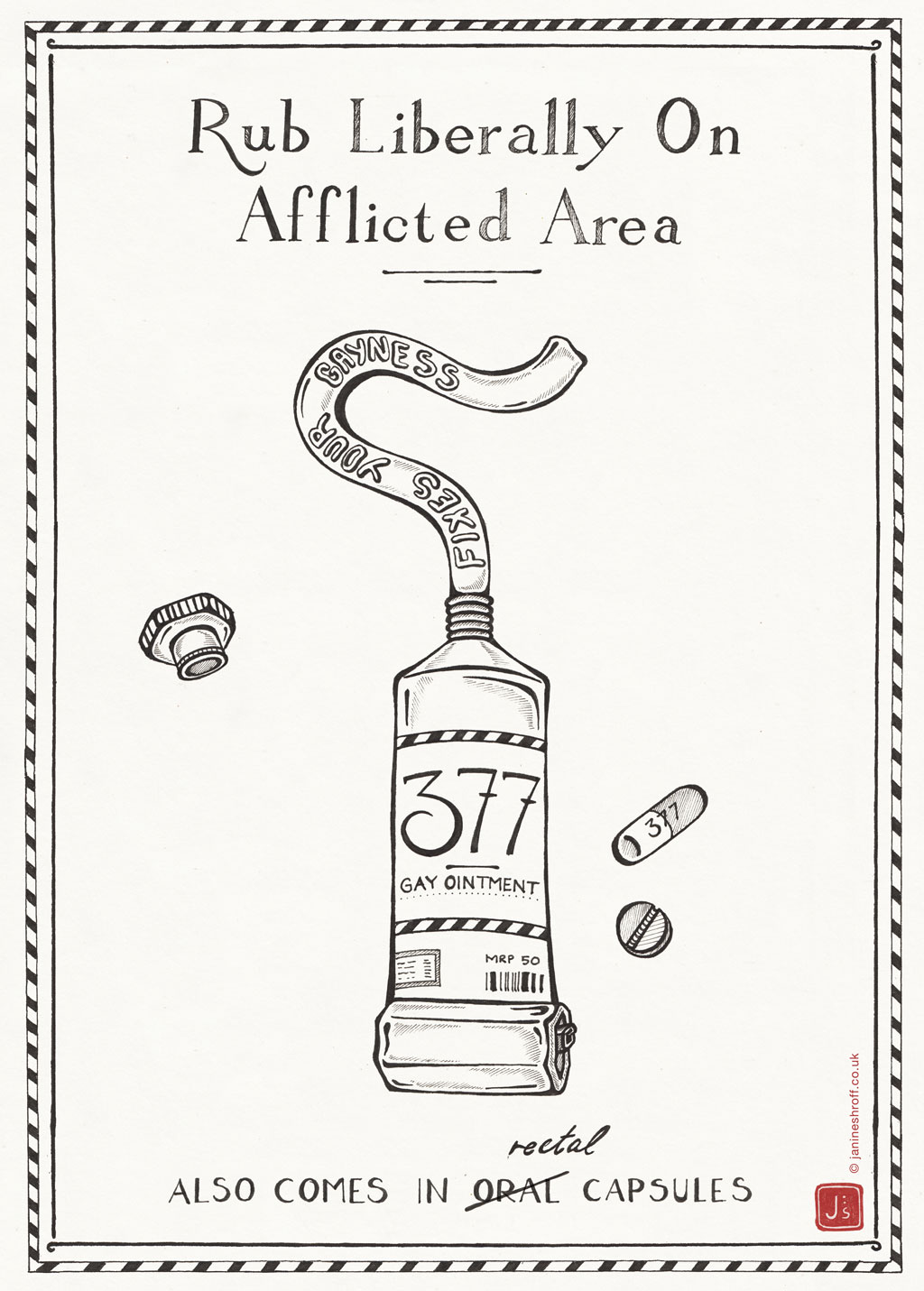 377 Gay Ointment Outline BW