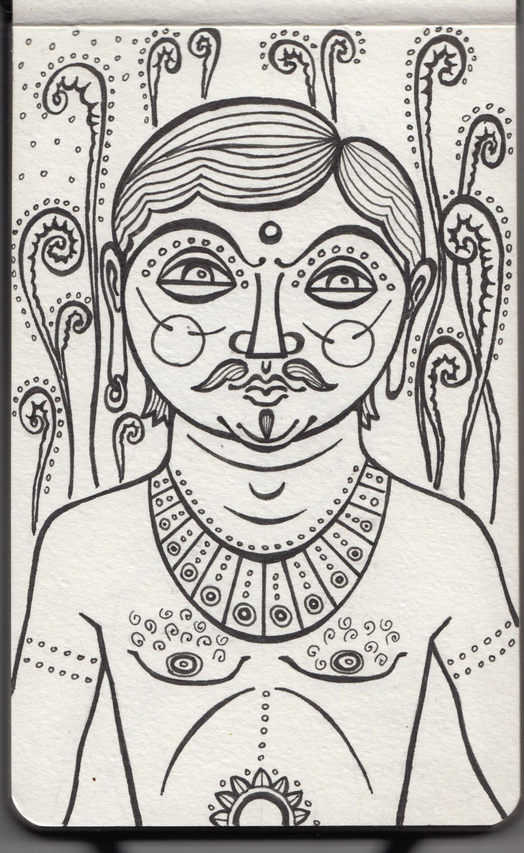 Indian Man Sketchbook Outline