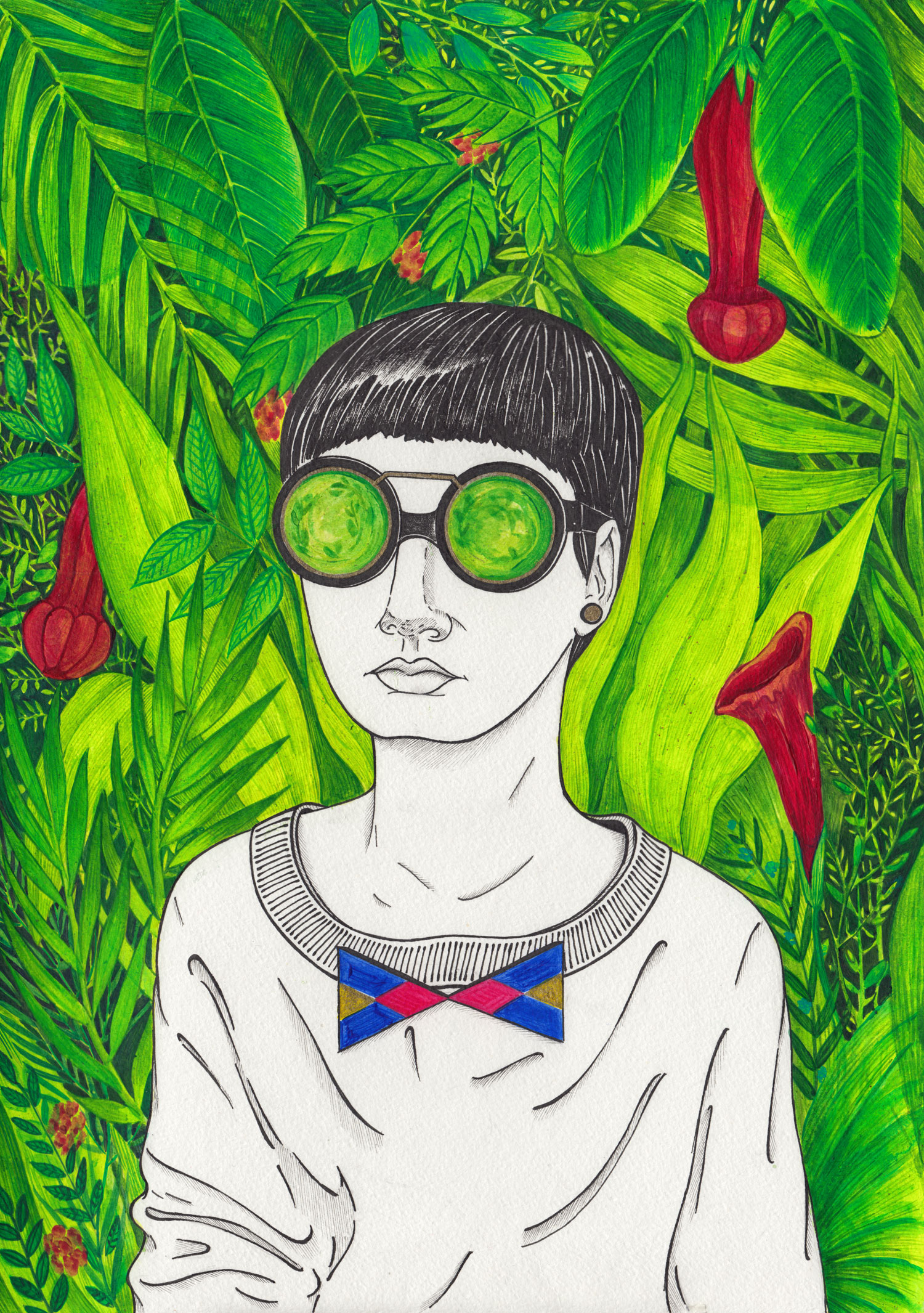 Hipster Lesbian in Foliage