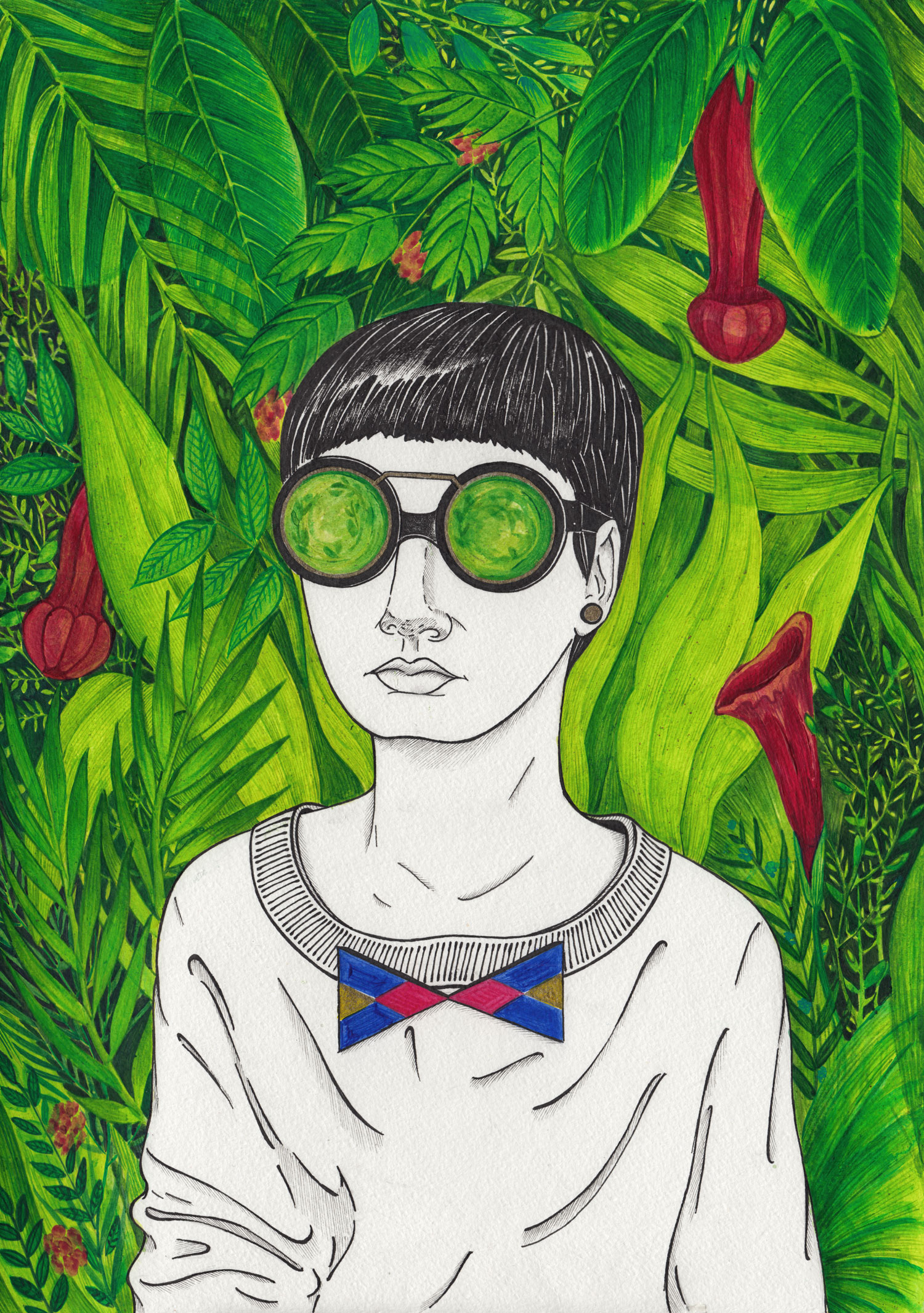 Hipster Lesbian in Foliage